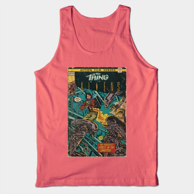 The Thing vs. Aliens fan art comic cover Tank Top by MarkScicluna